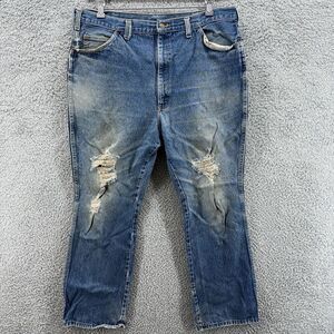 Dickies Vintage Jeans Men's Size‎ 40x30 High Rise Distressed Trashed Blue Denim